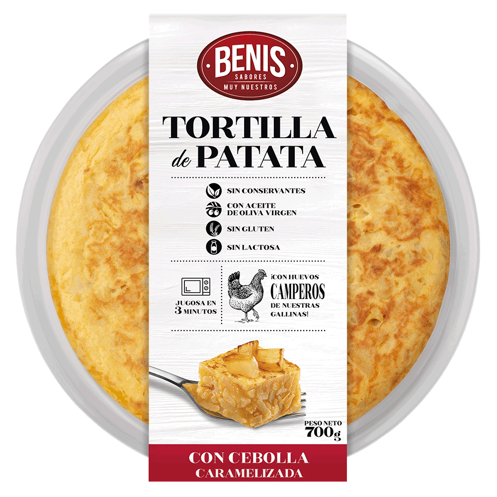 Gourmet tortilla de patata con cebolla sin gluten bandeja 700 g